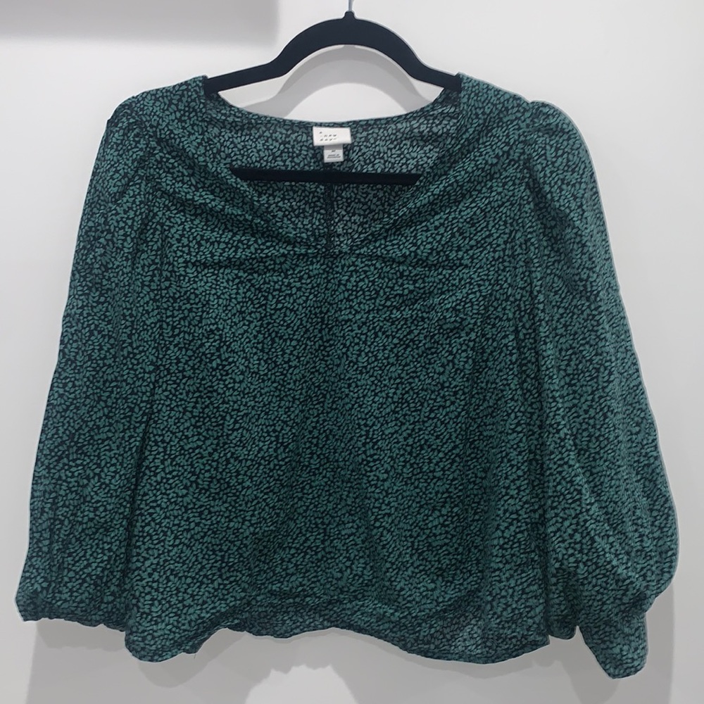 A New Day: Green Blouse Size M